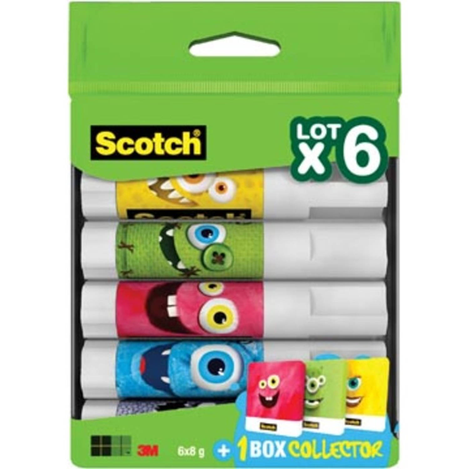 Scotch Lijmstift Permanent Monster, 8 G, Doos Van 6 Stuks