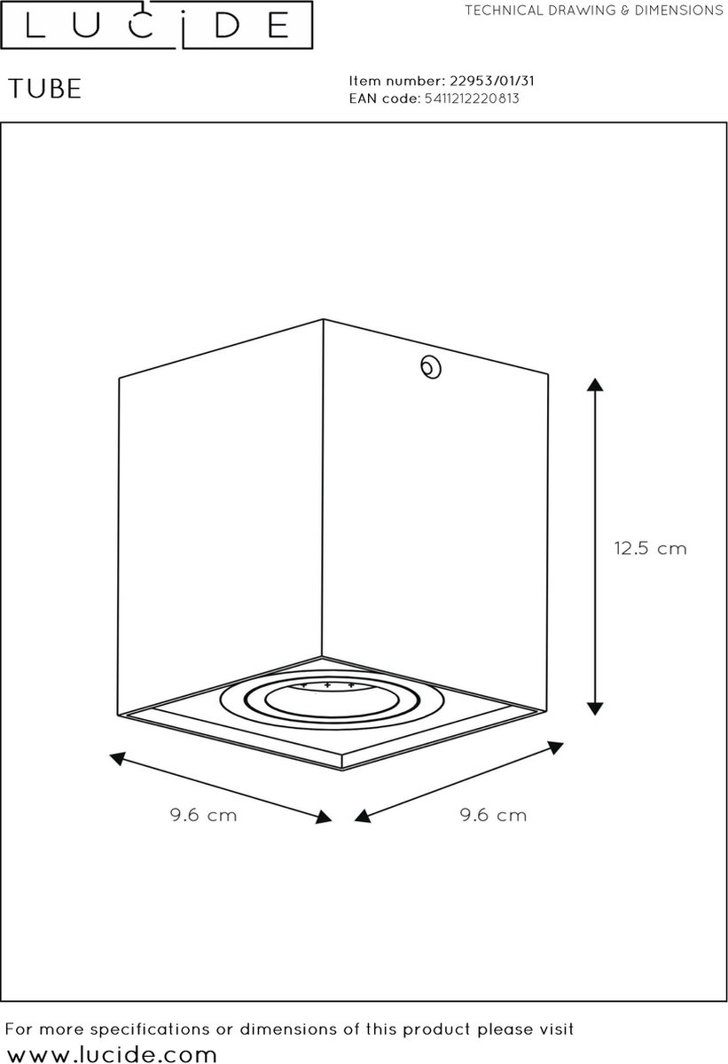 Lucide Spot Tube - - Wit