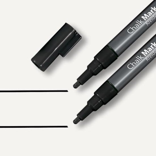 Sigel Krijtmarker 1-2mm Afwasbaar 2 Stuks - Zwart