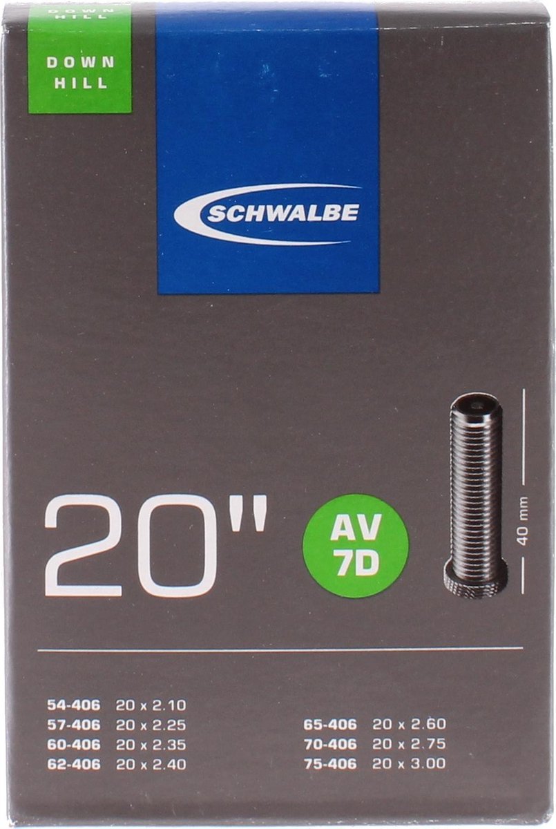 Schwalbe Binnenband Av7d 20 X 2.10-3.00 (54/75-406) Av 40 Mm - Zwart
