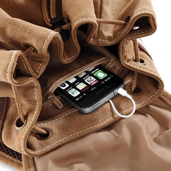 Vintage Canvas Rugzak Kaki 18 L - Bruin