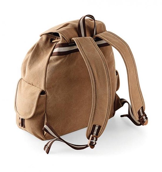 Vintage Canvas Rugzak Kaki 18 L - Bruin