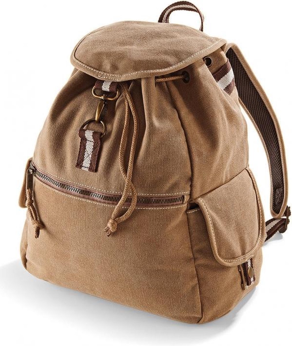 Vintage Canvas Rugzak Kaki 18 L - Bruin