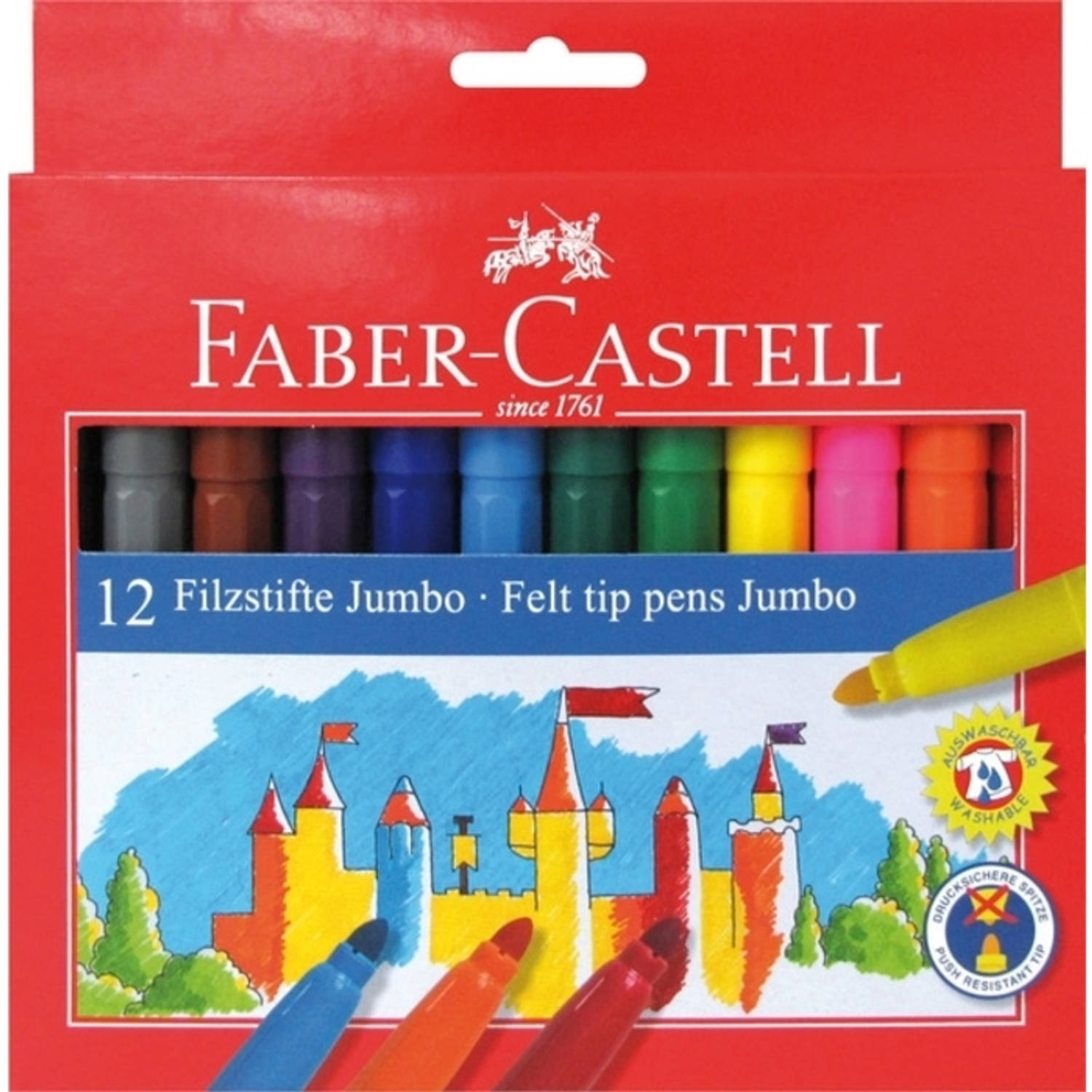 Faber Castell Viltstiften Jumbo 12 Stuks Karton Etui