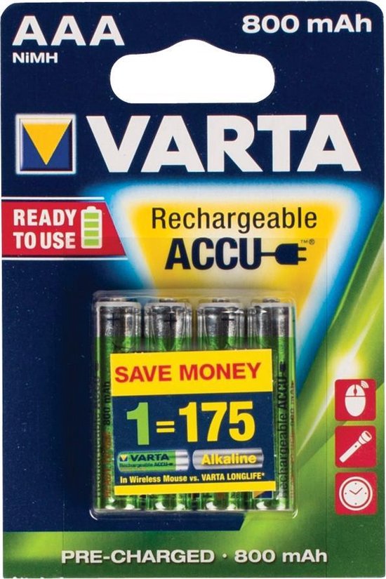 Varta Oplaadbare Batterijen Ready To Use Aaa: 4 Stuks
