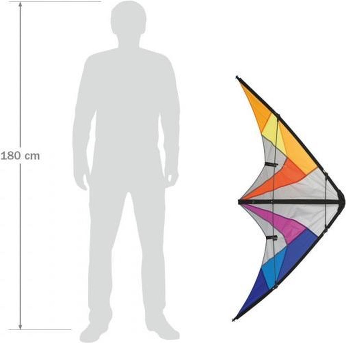 HQ Tweelijnsvlieger Quickstep Ii Rainbow 135 Cm