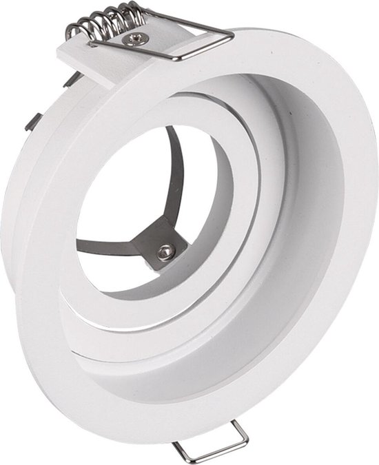 BES LED Spot Armatuur Gu10 - Trion Kenan - Inbouw Rond - 1-lichts - Mat - Aluminium - Verdiept - Kantelbaar - Ø90 - Wit