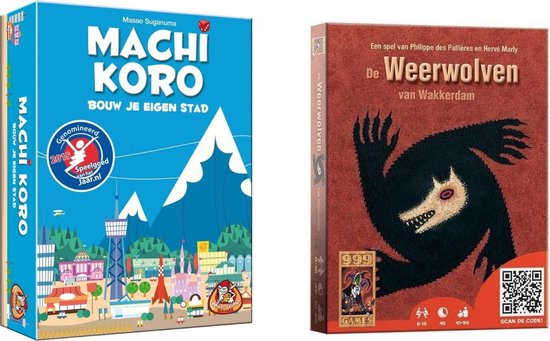 999Games Spellenbundel - Kaartspel - 2 Stuks - Machi Koro Basisspel & Weerwolven Van Wakkerdam