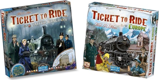 Days of Wonder Ticket To Ride Spellenbundel - Bordspel -2 Stuks- Europa (Basisspel) & Uitbreiding Uk & Pennsylvania