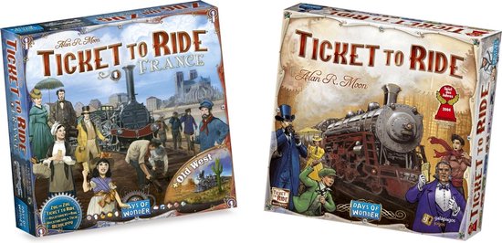 Days of Wonder Ticket To Ride Spellenbundel - 2 Stuks - Usa (Basisspel) & Uitbreiding Frankrijk & Old West