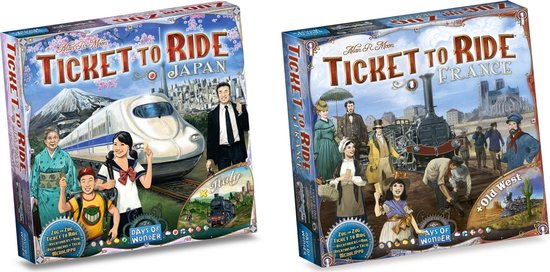 Days of Wonder Ticket To Ride Spellenbundel - 2 Stuks - Uitbreidingen - Japan + Italie & Frankrijk + Old West