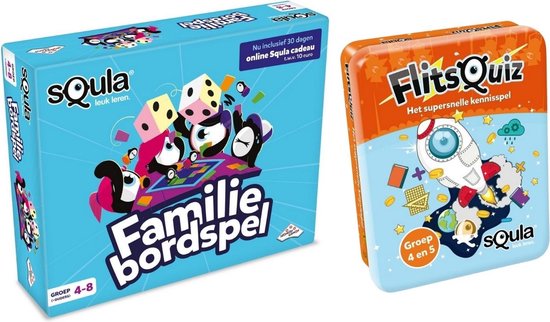 Identity Games Educatieve Spellenbundel - Squla - 7 Tot 12 Jaar - Familiebordspel & Flitsquiz Groep 4 5 - Kaartspel