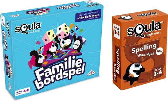 Identity Games Educatieve Spellenbundel - Squla - 6 Tot 12 Jaar - Familiebordspel & Spelling Kaartspel