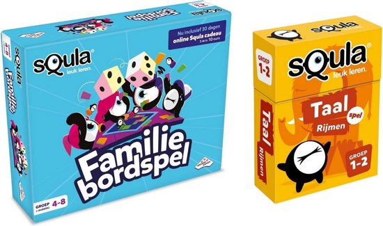 Identity Games Educatieve Spellenbundel - Squla - 4 Tot 12 Jaar - Familiebordspel & Taal Rijmen Kaartspel