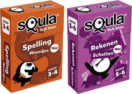 Identity Games Educatieve Spellenbundel - Squla Kaartspel - 2 Stuks - Groep 3 T/m 6 - Spelling & Rekenen