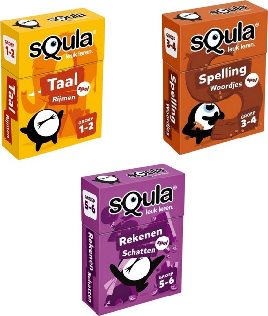 Identity Games Educatieve Spellenbundel - Squla Kaartspellen - 3 Stuks - Groep 1 T/m 6