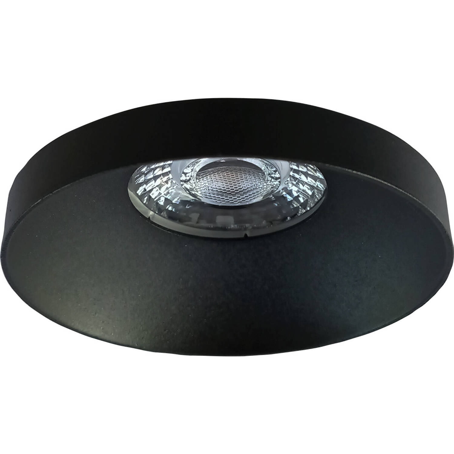 BES LED Spot Armatuur Gu10 - Pragmi Vrito Pro - Inbouw Rond - Mat - Aluminium - Ø82mm - Zwart