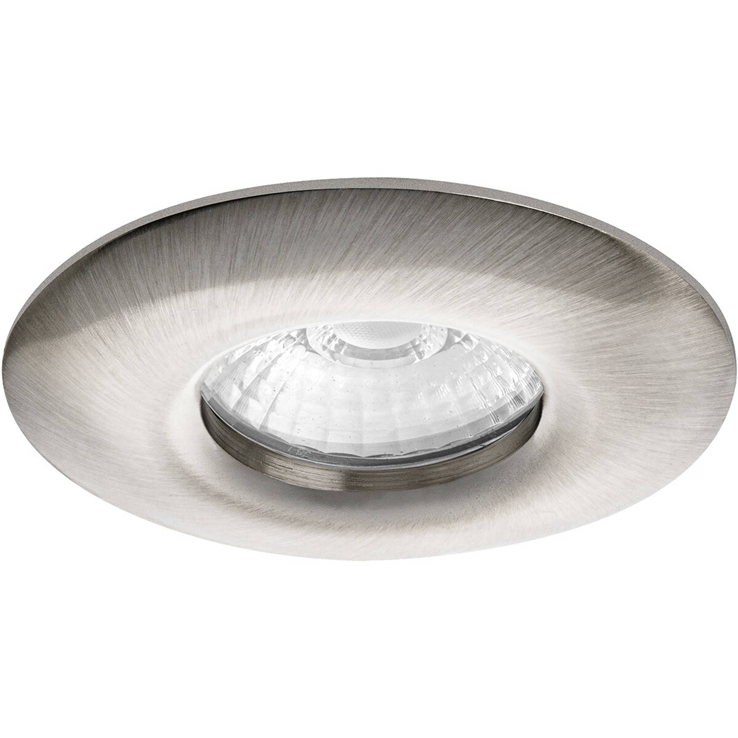 BES LED Spot Armatuur Gu10 - Pragmi Luno Pro - Waterdicht Ip65 - Inbouw Rond - Mat Nikkel - Aluminium - Ø82mm