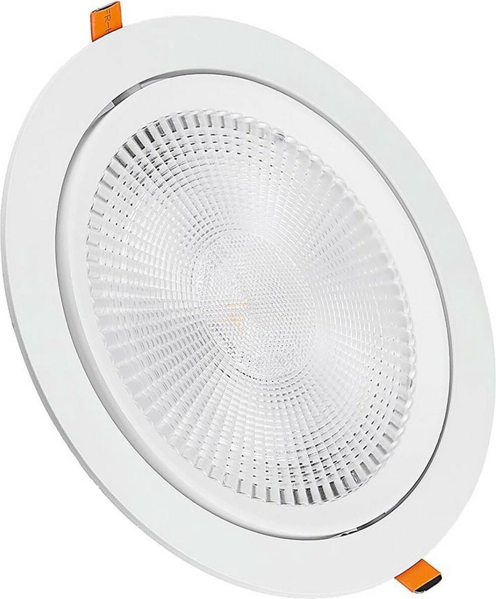 BES LED Led Spot - Inbouwspot - Viron Coba - 20w - Natuurlijk 4000k - Rond - Mat - Aluminium - Wit