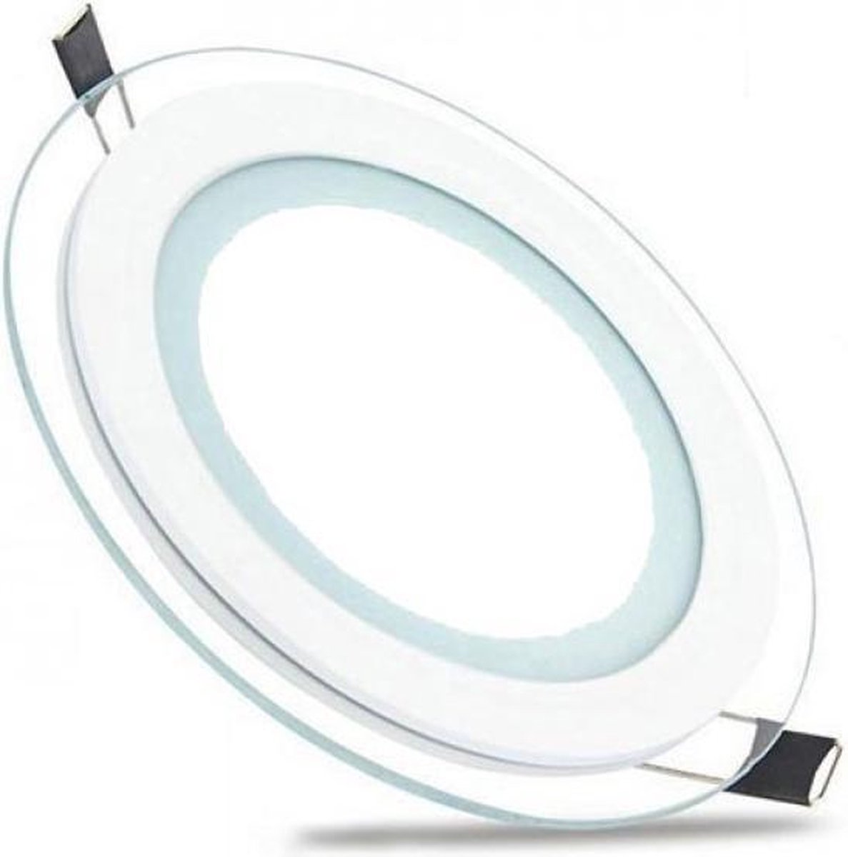 BES LED Led Downlight Slim - Inbouw Rond 12w - Helder/koud 6400k - Mat Glas - Ø160mm - Wit