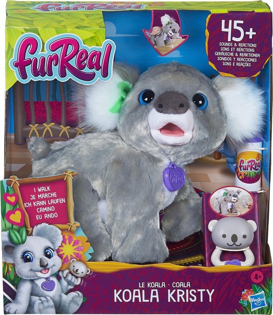 Hasbro Furreal Friends - Kristy The Koala Interactieve Knuffel - Franse Versie - Grijs