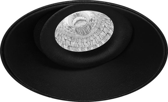 BES LED Spot Armatuur Gu10 - Pragmi Nivas Pro - Inbouw Rond - Mat - Aluminium - Trimless - Kantelbaar - Ø150mm - Zwart