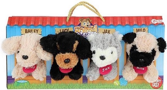 Toi-Toys Knuffelhondenset Junior 12 Cm Pluche 4-delig - Bruin