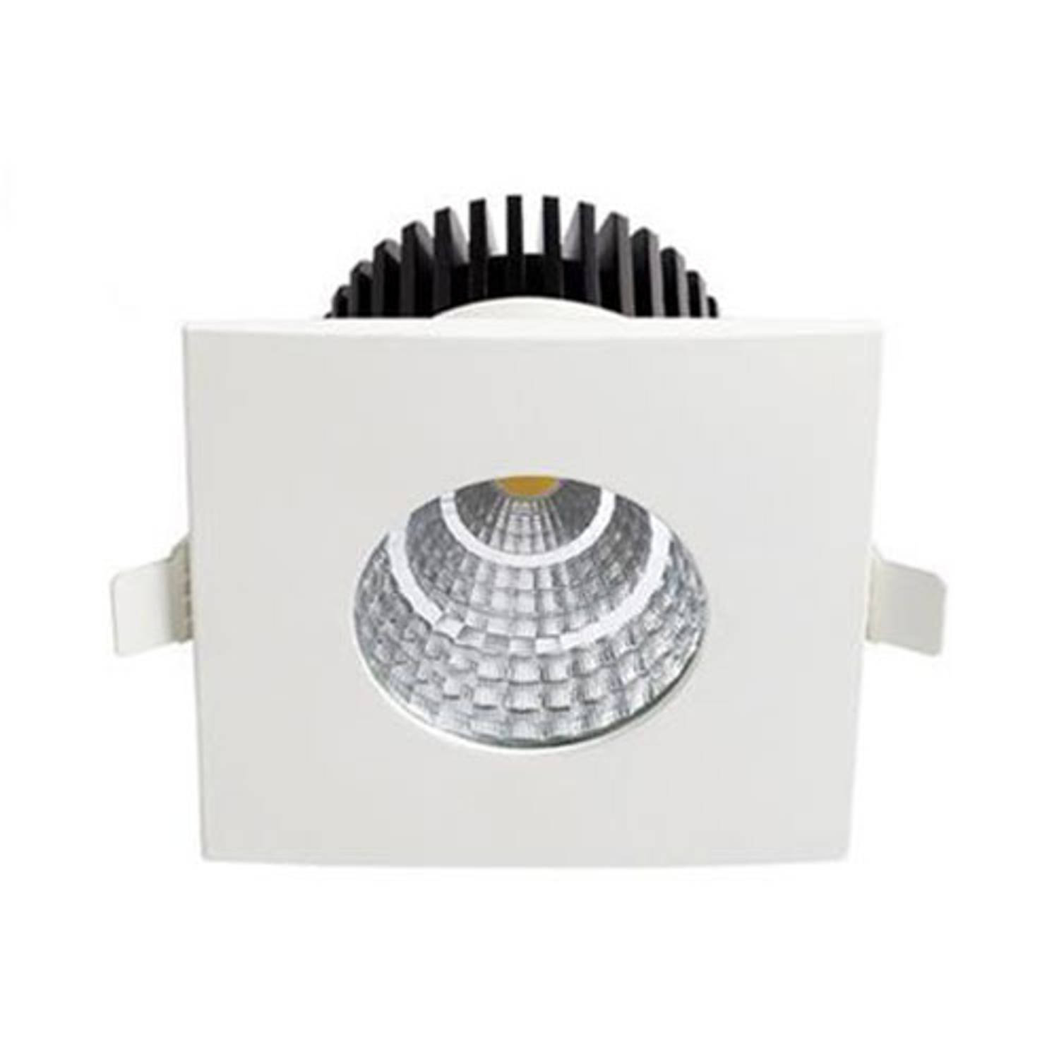 BES LED Led Spot - Inbouwspot - Vierkant 6w - Waterdicht Ip65 - Natuurlijk 4200k - Mat Aluminium - 90mm - Wit