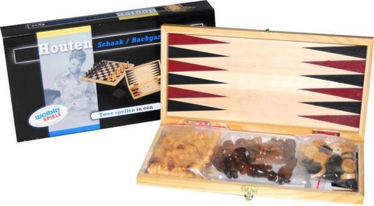 Longfield Games Longfield Schaak En Backgammon Houten Kist