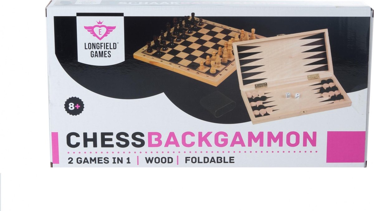 Longfield Games Longfield Schaak En Backgammon Houten Kist