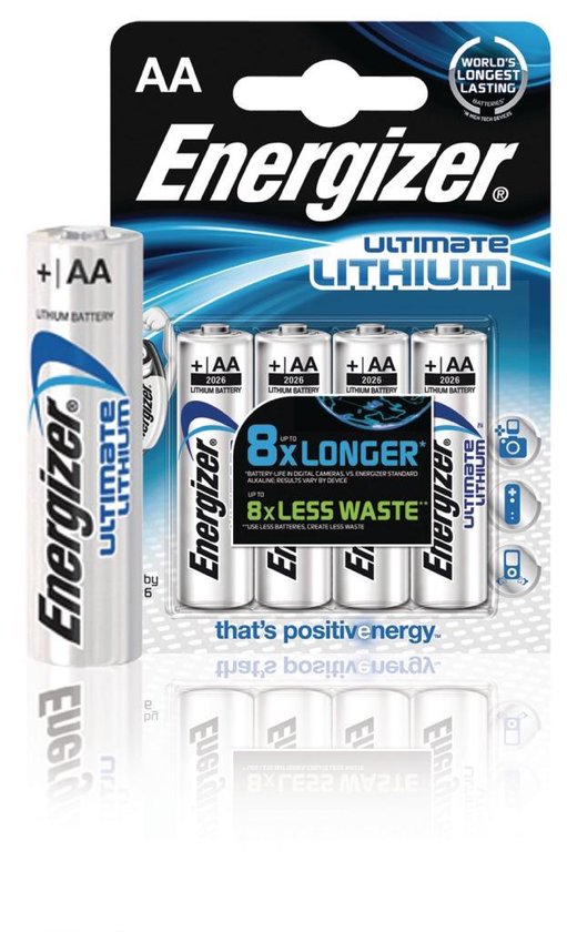 Energizer Batterijen Lithium Aa, Blister Van 4 Stuks