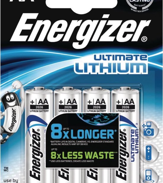 Energizer Batterijen Lithium Aa, Blister Van 4 Stuks