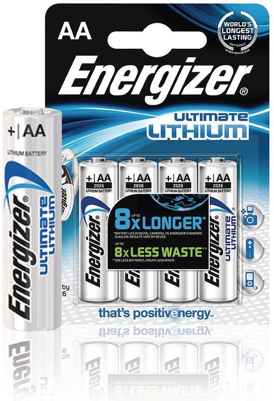 Energizer Batterijen Lithium Aa, Blister Van 4 Stuks