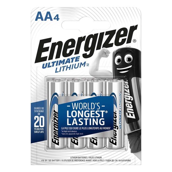 Energizer Batterijen Lithium Aa, Blister Van 4 Stuks