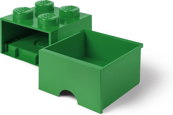 Lego Brick 4 Opberglade - Donker - Groen