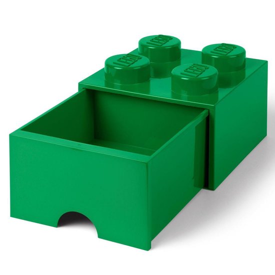 Lego Brick 4 Opberglade - Donker - Groen