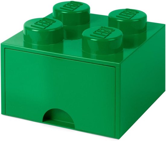 Lego Brick 4 Opberglade - Donker - Groen