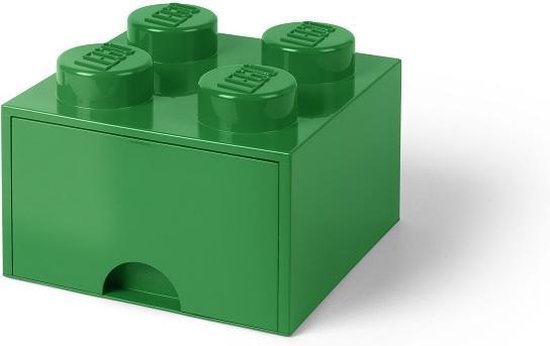 Lego Brick 4 Opberglade - Donker - Groen