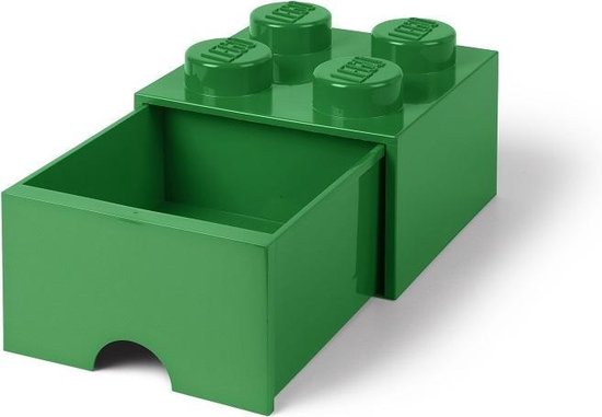 Lego Brick 4 Opberglade - Donker - Groen