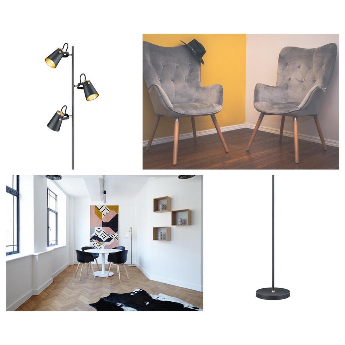 TRIO Edward Vloerlamp - Zwart