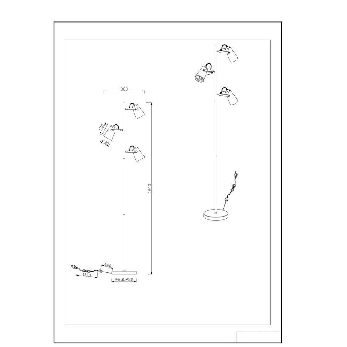 TRIO Edward Vloerlamp - Zwart