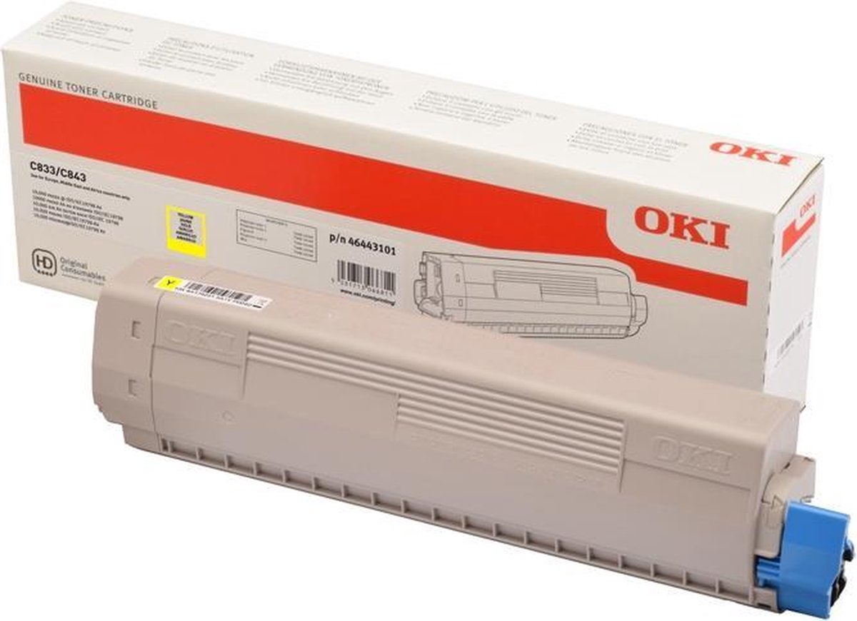 Oki 46443101 tonercartridge Origineel 1 stuk(s) - Geel