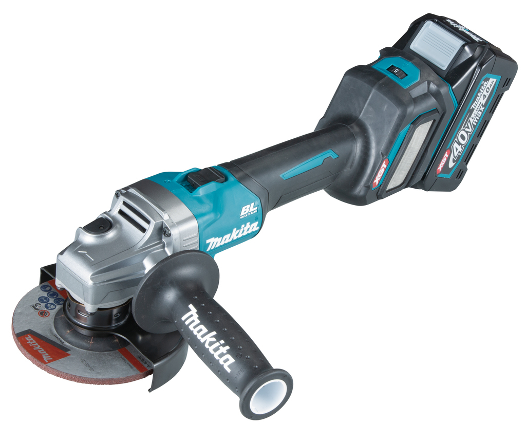 Makita GA026GM201 | 40 V Max | Haakse slijper | 125 mm | 4,0 Ah | accu (2 st) | lader | Mbox