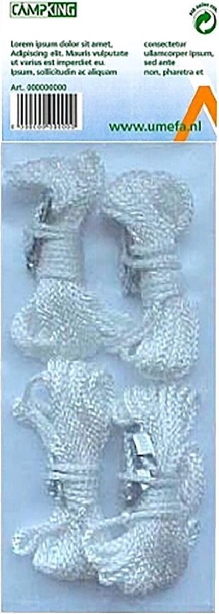CampKing Nylon Scheerlijnen Met Gatspanners - Wit