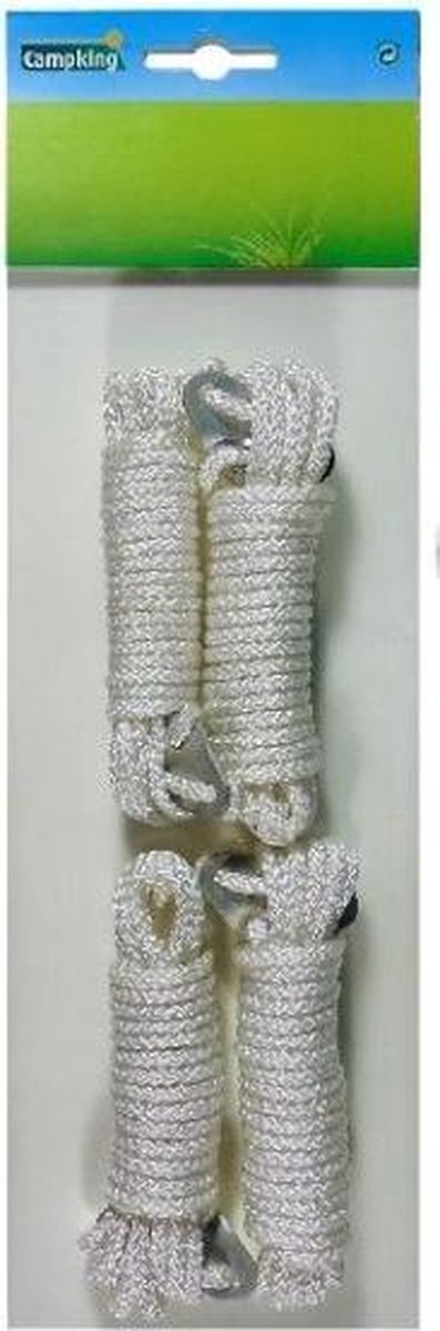 CampKing Nylon Scheerlijnen Met Gatspanners - Wit