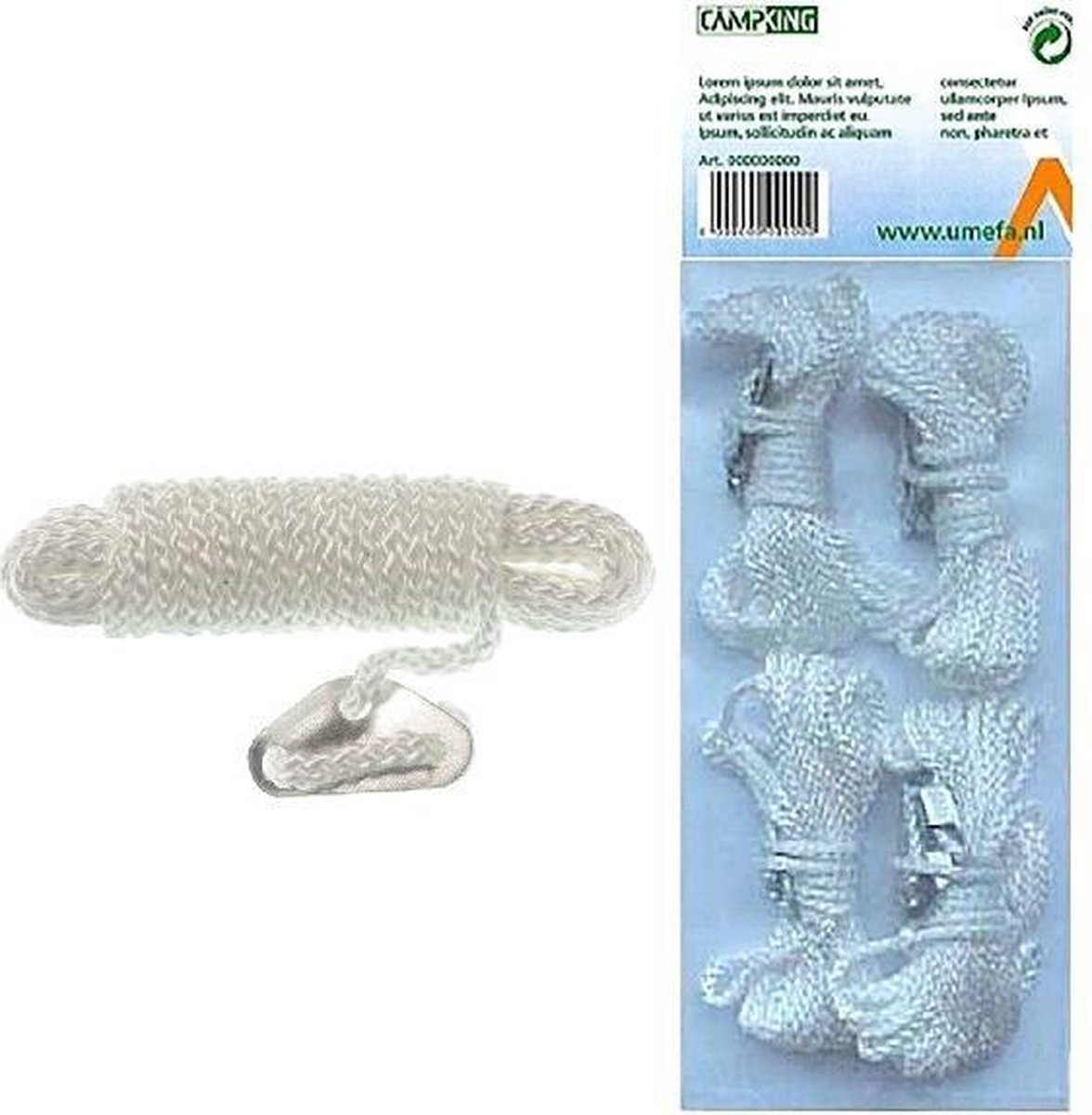 CampKing Nylon Scheerlijnen Met Gatspanners - Wit