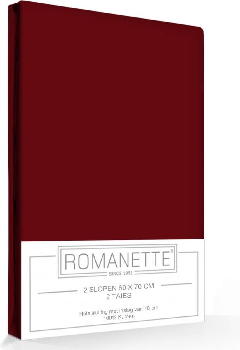 Romanette 2-PACK: Kussenslopen - Bordeaux - Rood