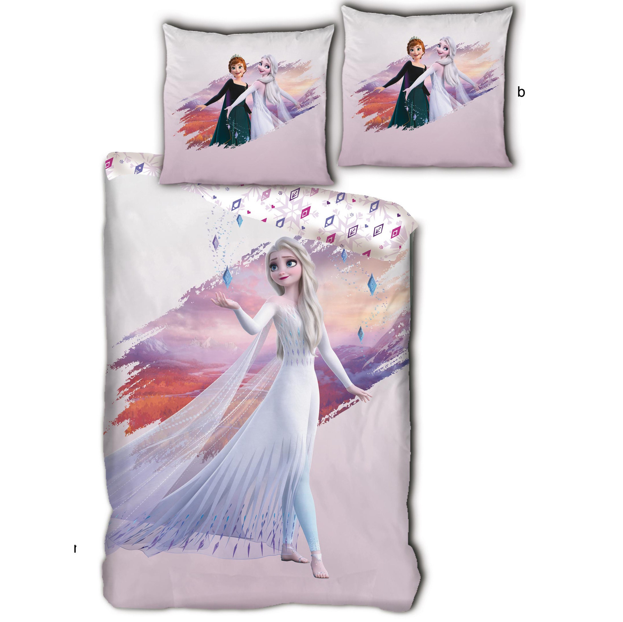 Disney Dekbedovertrek Elsa - Eenpersoons - 140 x 200 cm - Polyester - Roze