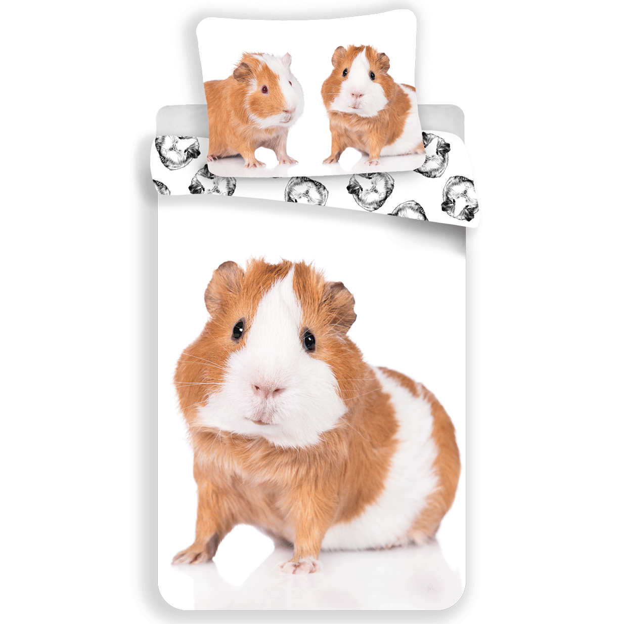 Cavia Dekbedovertrek - Eenpersoons - 140x200 cm - - Wit