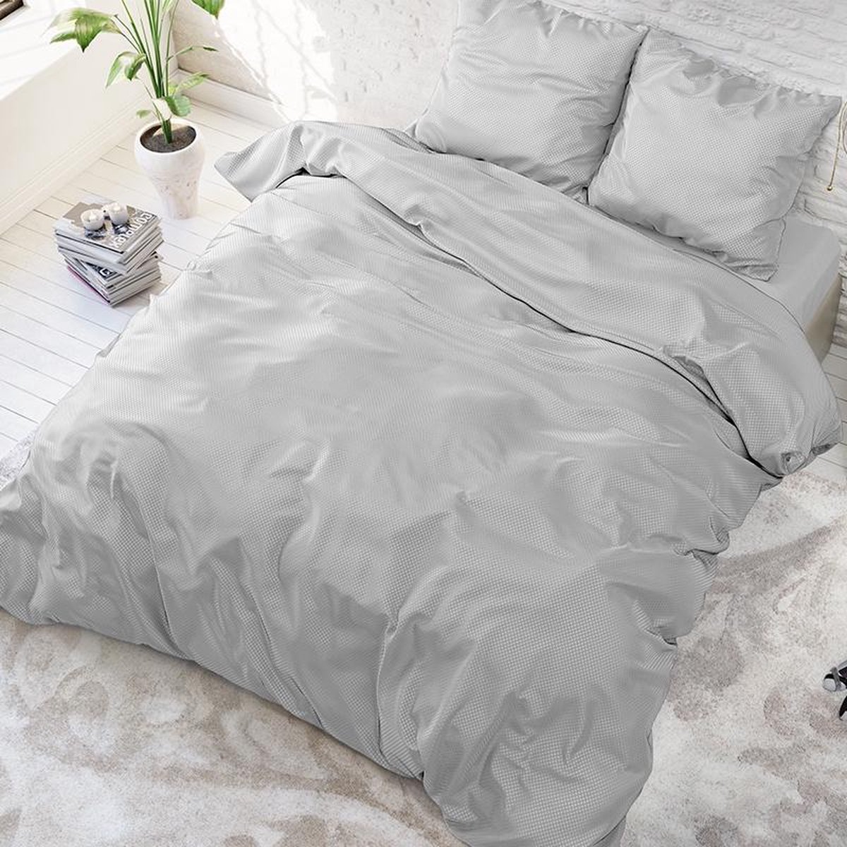 ZENsation "2 halen = 1 betalen" Dekbedovertrek Satin Point Grey Micropercal - Grijs